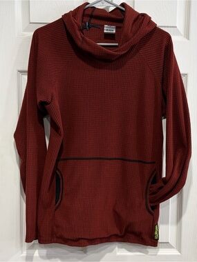 Melanzana Men's Small Micro Grid Hoodie Red Jacket GUC Microgrid Micro Grid